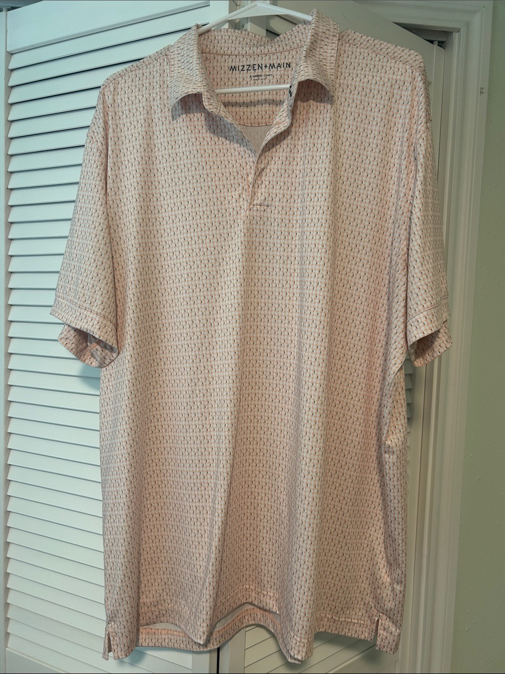 Mizzen+Main Light Pink Micro-Pattern Polo